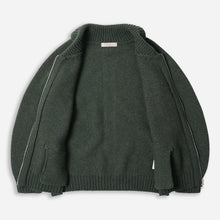 Load image into Gallery viewer, HEAVY COWICHAN ZIP UP CARDIGAN - FOREST GREEN