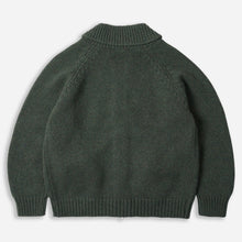 Load image into Gallery viewer, HEAVY COWICHAN ZIP UP CARDIGAN - FOREST GREEN