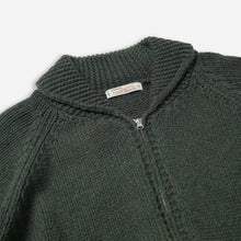 Load image into Gallery viewer, HEAVY COWICHAN ZIP UP CARDIGAN - FOREST GREEN
