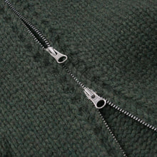 Load image into Gallery viewer, HEAVY COWICHAN ZIP UP CARDIGAN - FOREST GREEN
