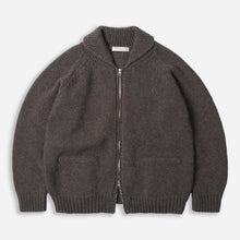 Load image into Gallery viewer, HEAVY COWICHAN ZIP UP CARDIGAN - SEPHIA