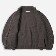 Load image into Gallery viewer, HEAVY COWICHAN ZIP UP CARDIGAN - SEPHIA