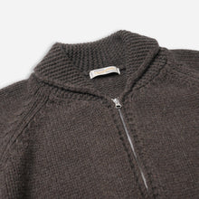 Load image into Gallery viewer, HEAVY COWICHAN ZIP UP CARDIGAN - SEPHIA