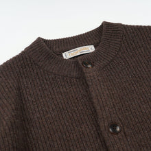 Load image into Gallery viewer, HEAVY WOOL ROUND CARDIGAN - CHOCO BROWN