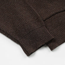 Load image into Gallery viewer, HEAVY WOOL ROUND CARDIGAN - CHOCO BROWN
