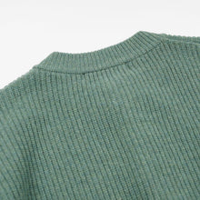 Load image into Gallery viewer, HEAVY WOOL ROUND CARDIGAN - JADE GREEN