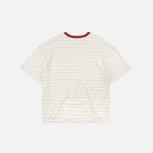 Load image into Gallery viewer, JACQUARD STRIPE HALF T-SHIRT - CREAM