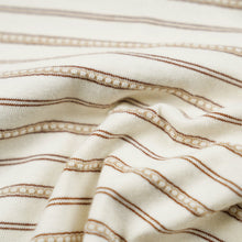 Load image into Gallery viewer, JACQUARD STRIPE HALF T-SHIRT - CREAM