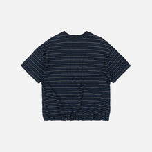 Load image into Gallery viewer, JACQUARD STRIPE HALF T-SHIRT - NAVY