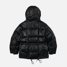 Load image into Gallery viewer, LEATHER KARAKORAM GOOSE DOWN PARKA JACKET - BLACK
