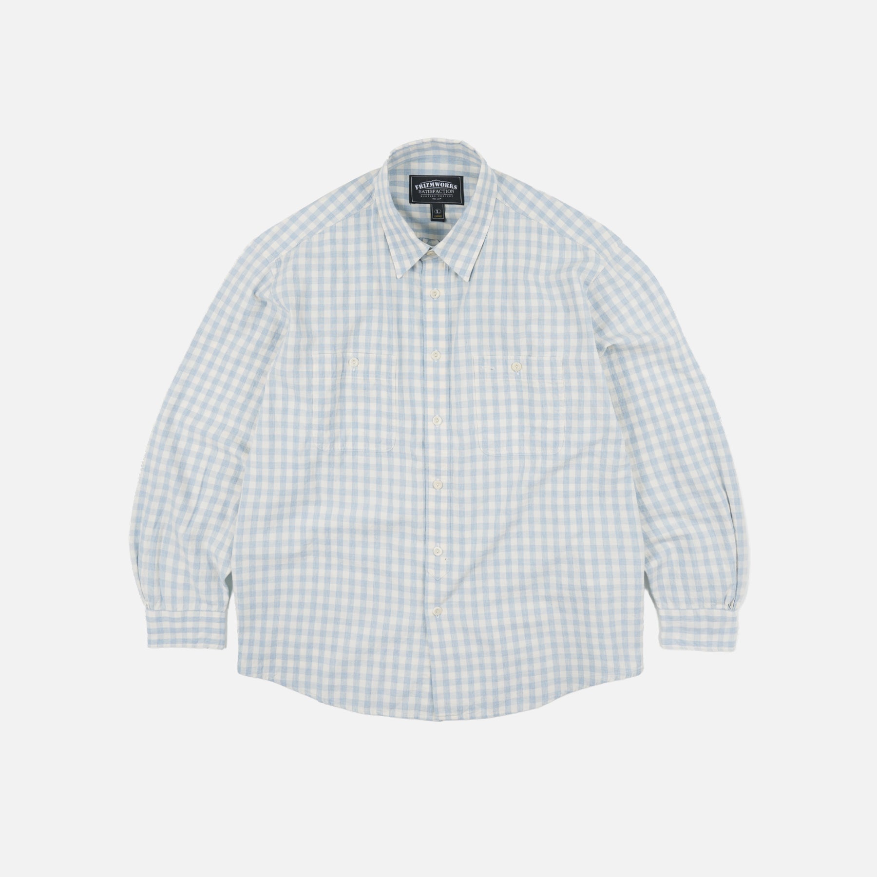 MELANGE CHECK WORK SHIRT - SKY BLUE - THE GREAT DIVIDE – Frizmworks