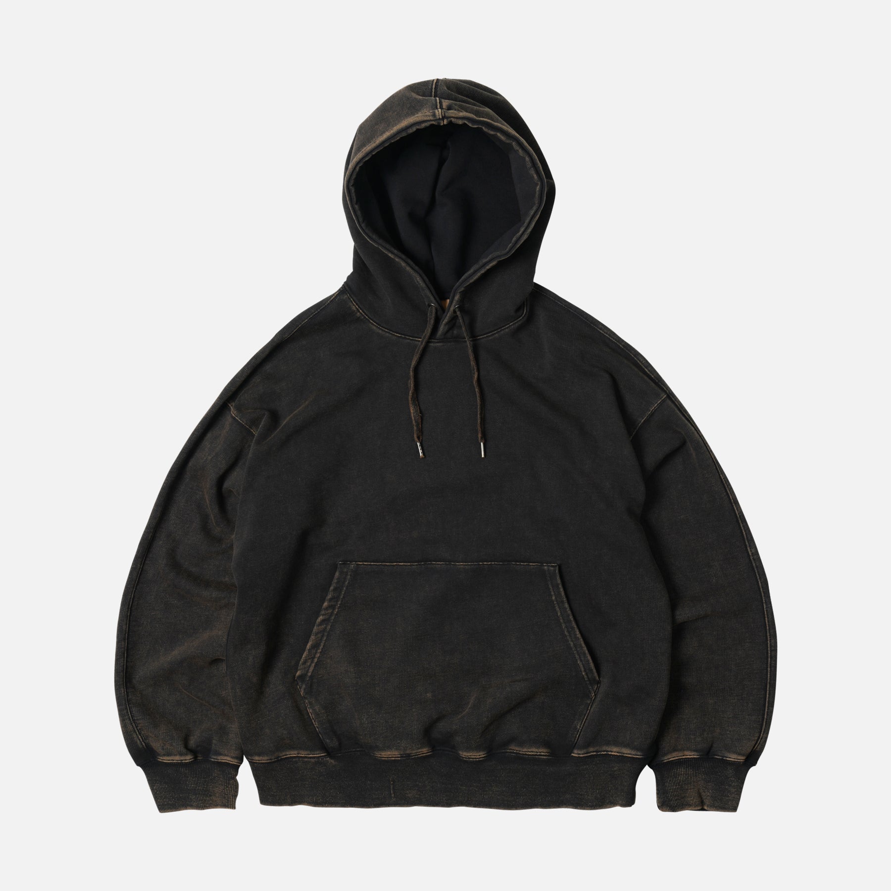 OG VINTAGE DYEING PULLOVER HOODY BLACK BROWN