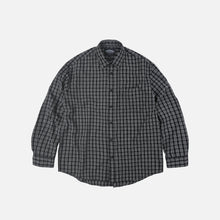 Load image into Gallery viewer, SEERSUCKER CHECKED SHIRT - BLACK
