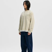 Load image into Gallery viewer, SLUB HENLEY L/S T-SHIRT - KHAKI BEIGE