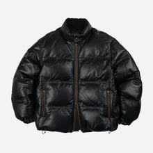 Load image into Gallery viewer, SNOWDON LEATHER DOWN JACKET - BLACK