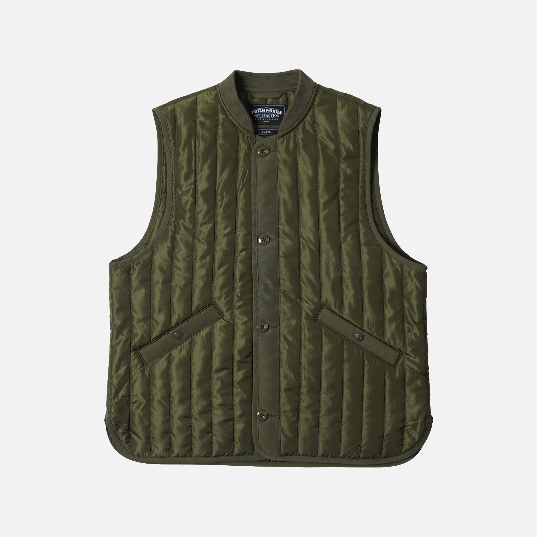 STRIPE QUILT MIL LINER VEST - OLIVE - THE GREAT DIVIDE – Frizmworks