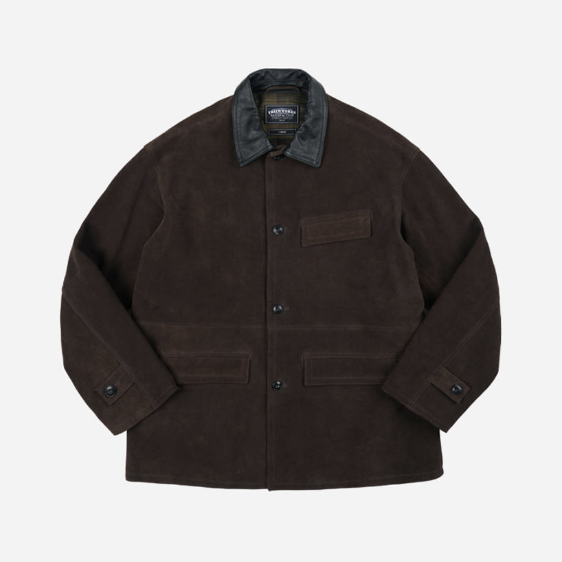 SUEDE FRENCH CAR COAT - DARK BROWN - THE GREAT DIVIDE – Frizmworks