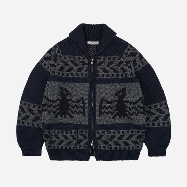 THUNDERBIRD COWICHAN CARDIGAN - NAVY - THE GREAT DIVIDE – Frizmworks