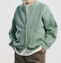 Load image into Gallery viewer, TWEED ZIP UP CARDIGAN - MINT