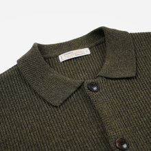Load image into Gallery viewer, ULTRA HEAVYWEIGHT COLLAR CARDIGAN - FOREST GREEN