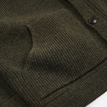 Load image into Gallery viewer, ULTRA HEAVYWEIGHT COLLAR CARDIGAN - FOREST GREEN
