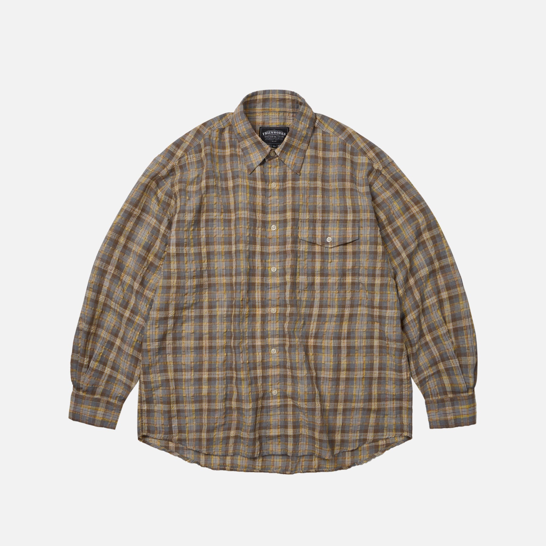 JIMWAG fringe check shirt ジムワッグ UNEVEN CHECKED SHIRT - YELLOW 