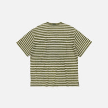 Load image into Gallery viewer, VINTAGE FADED STRIPE HALF T-SHIRT - DARK GREEN