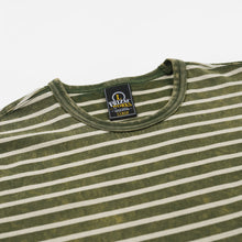 Load image into Gallery viewer, VINTAGE FADED STRIPE HALF T-SHIRT - DARK GREEN