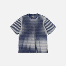 Load image into Gallery viewer, VINTAGE FADED STRIPE HALF T-SHIRT - INDIGO