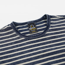 Load image into Gallery viewer, VINTAGE FADED STRIPE HALF T-SHIRT - INDIGO