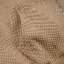 Load image into Gallery viewer, WAFFLE ZIP UP HOODIE - BEIGE