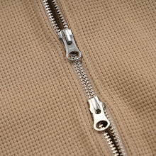 Load image into Gallery viewer, WAFFLE ZIP UP HOODIE - BEIGE