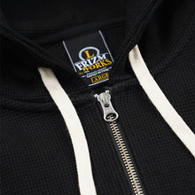 Load image into Gallery viewer, WAFFLE HOOD ZIP UP PARKA - BLACK
