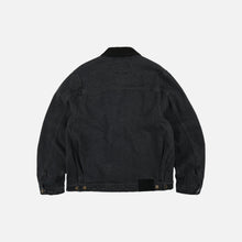 Load image into Gallery viewer, WASHED DENIM TRUCKER JACKET - BLACK