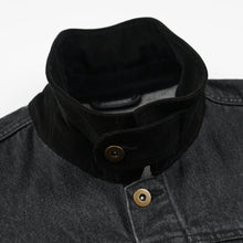 Load image into Gallery viewer, WASHED DENIM TRUCKER JACKET - BLACK
