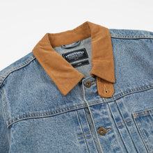 Load image into Gallery viewer, WASHED DENIM TRUCKER JACKET - BLUE