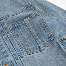 Load image into Gallery viewer, WASHED DENIM TRUCKER JACKET - BLUE