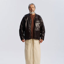 Load image into Gallery viewer, Waxed Cowhide Reversible Liner Jacket - Brown