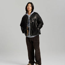 Load image into Gallery viewer, Waxed Cowhide Reversible Liner Jacket - Black