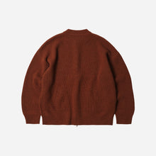 Load image into Gallery viewer, WOOL DECK ZIP UP CARDIGAN - BRICK