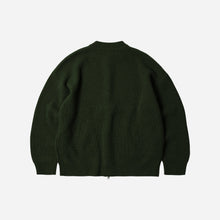 Load image into Gallery viewer, WOOL DECK ZIP UP CARDIGAN - FOREST GREEN