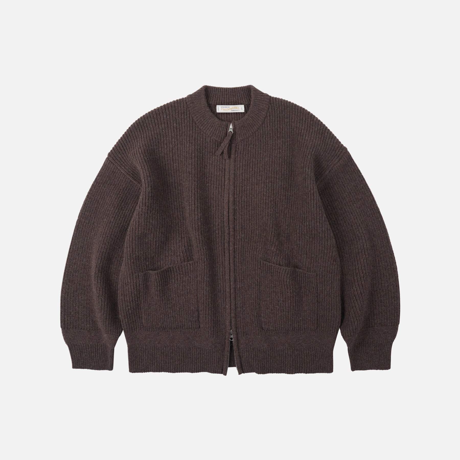 WOOL DECK ZIP UP CARDIGAN - CHOCO BROWN - THE GREAT DIVIDE