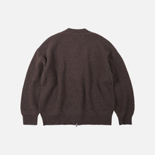 Load image into Gallery viewer, WOOL DECK ZIP UP CARDIGAN - CHOCO BROWN