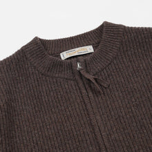 Load image into Gallery viewer, WOOL DECK ZIP UP CARDIGAN - CHOCO BROWN