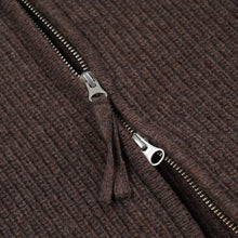 Load image into Gallery viewer, WOOL DECK ZIP UP CARDIGAN - CHOCO BROWN