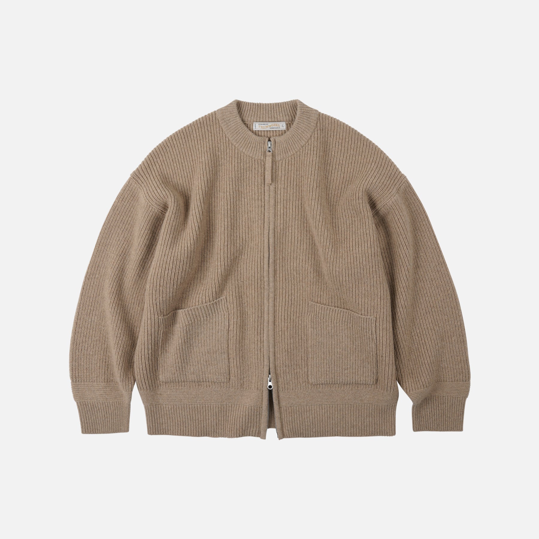 WOOL DECK ZIP UP CARDIGAN - OATMEAL - THE GREAT DIVIDE – Frizmworks