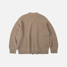 Load image into Gallery viewer, WOOL DECK ZIP UP CARDIGAN - OATMEAL
