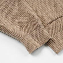 Load image into Gallery viewer, WOOL DECK ZIP UP CARDIGAN - OATMEAL