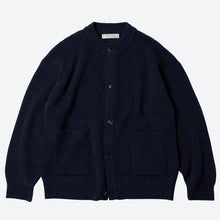 Load image into Gallery viewer, HEAVY WOOL ROUND CARDIGAN - NAVY