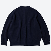 Load image into Gallery viewer, HEAVY WOOL ROUND CARDIGAN - NAVY